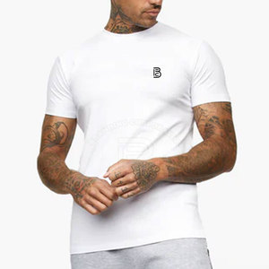 Venta al por mayor de los hombres personalizados de secado rápido Fitness camiseta de poliéster en blanco ajustado Athletic Gym Sport camiseta de entrenamiento - Product Image 3