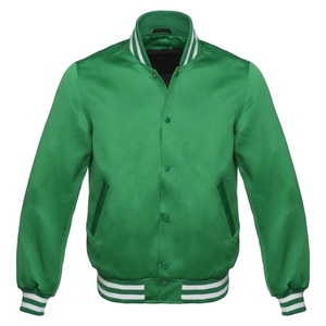 Veste brodée personnalisée en satin de baseball pour homme 100% polyester blouson de baseball en satin Varsity College Letterman veste chicago - Product Image 3