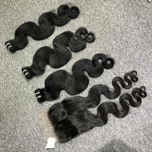 Extensiones de cabello humano 100% Cabello crudo de trama ondulada de cuerpo de alta calidad de un donante - Product Image 5