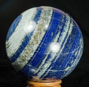 Sphère en pierre naturelle de qualité supérieure, cristaux de lapis-lazuli, gravés à la main, marque MUNTAHA AGATE, art métaphysique Feng Shui, objets de collection - Product Image 3