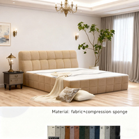 Lit de compression sous vide en velours côtelé, design italien moderne et minimaliste, luxueux, doux, en bois, haut de gamme, pour chambre principale, King ou Queen