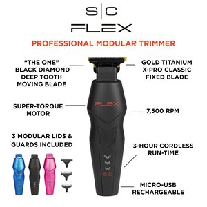 Recortadora de Cabello Inalámbrica Profesional con Motor de Súper Torque, Tapas Modulares para el Cuerpo y Cuchilla de Acero Inoxidable, Alimentada por Batería - Product Image 5