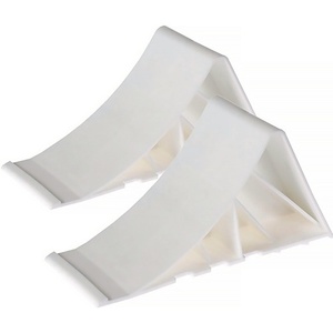 HP CAR ACCESSORIES <b>Wheel</b> Chock Set Hard <b>Plastic</b> White L225 X W100 X H90 mm 0.23 Kg/pc 2pcs/set for RV Parts & Accessories - Product Image 1