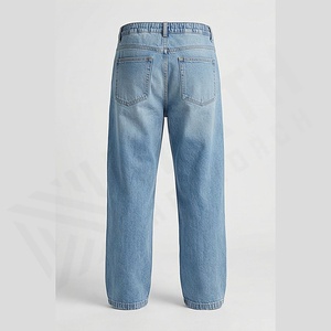 Men's Vintage Denim Pants Sophisticated Summer High Street Trendy <b>Loose</b> <b>Fitting</b> Straight Leg Casual Jean <b>Trousers</b> Customized - Product Image 2