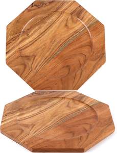 Plato de Presentación Grande de Lujo con Acabado Blanco Lavado, Decoración Rústica para Bodas, Fiestas, Mesa de Comedor, Decoración del Hogar, Hecho de Madera de Mango Duradera con Borde - Product Image 5