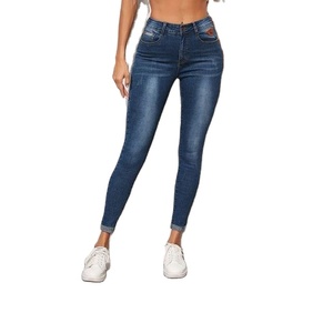 กางเกงผ้ายีนส์สีน้ำเงินแบบลำลองสำหรับผู้หญิงผ้าสแปนเด็กซ์มีซิปดีไซน์ปรับปรุงสำหรับผู้หญิงจากผู้จำหน่าย BD - Product Image 5