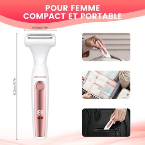 Rasoir électrique multifonctionnel 4 en 1 pour femmes, rechargeable par USB, tondeuse bikini, rasoir IPX7 pour le visage, le corps, les aisselles, épilation - Product Image 5