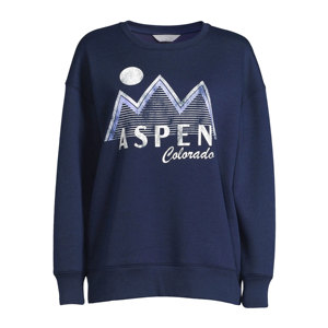 Nuevo estilo mujer azul marino gráfico impreso sudadera Casual ajustado pulóver manga larga sudadera para Unisex - Product Image 1