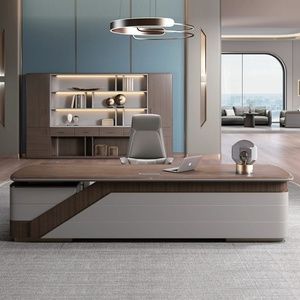 Modern Luxury Wooden Executive <b>Desk</b> High End Boss Manager Laptop Computer Table Commercial Office Furniture - Product Image 2