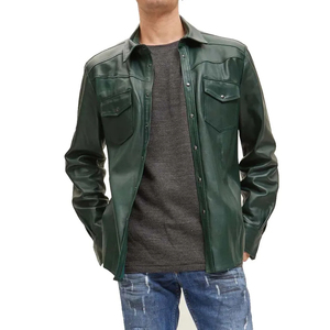 Camisas de Cuero de Alta Calidad con Bordado Desgastado en Varios Colores, Camisas de Cuero para Hombre de Estilo Nuevo al por Mayor - Product Image 3