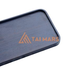 Vente en gros de plateau rectangulaire en bambou noir de haute qualité pour stockage de service de thé de dessert de collations de fruits - Product Image 2