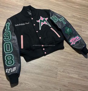 Veste universitaire de haute qualité pour l'hiver, veste de baseball universitaire avec logo personnalisé et broderie, veste de bombardier OEM pour hommes - Product Image 1