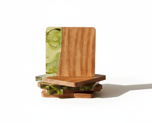 Juego de Posavasos de Resina Epoxi Transparente Pulida, Ecológicos, Minimalistas, Antideslizantes y Resistentes al Calor para Uso en Interiores y Exteriores - Product Image 1