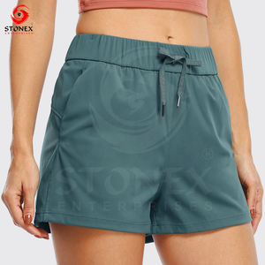 กางเกงขาสั้นเอวสูงสำหรับผู้หญิงกางเกงโยคะออกกำลังกายแห้งเร็วยกกระชับสะโพกระบายอากาศได้ดี - Product Image 3