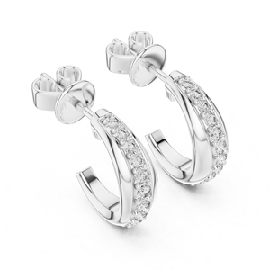 Pendientes de Diamantes Redondos de Oro Rosa de 14K para Mujer, Joyería de Fiesta, Regalo de Aniversario Nupcial Certificado de Lujo, Elegante y Fino - Product Image 3