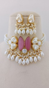 Aqua Nazaakat ชุดสร้อยคอประดับไข่มุกเม็ดเล็กชุบทองวัสดุทำจากทองเหลืองหนักสำหรับงานแต่งงานงานปาร์ตี้สินค้าจำนวนมาก - Product Image 2