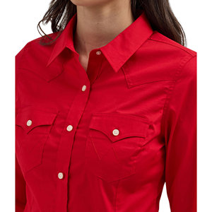 Camisa Vaquera para Mujer, Mangas Largas, Logotipo Personalizado, Ropa de Calle de Invierno, Tejido Vaquero Grueso y Transpirable 100% Algodón - Product Image 6