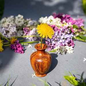 Jarrón de Flores de Madera Rústico Hecho a Mano, Estilo Natural Minimalista, Decoración para el Hogar y la Oficina, Centro de Mesa para Bodas - Product Image 5
