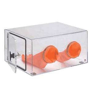 Guantera de vacío acrílica sellada con gas para producto de caja Sistema independiente de 2 puertos de guante apilado para desecadores y muchas aplicaciones - Product Image 3