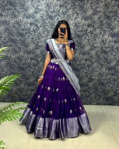 Designer Satin Silk <b>Saree</b> with <b>for</b> Hollywood Style Jarkhan Border Hotfix Diamond <b>for</b> Formal Party Occasions Indian & Pakistani S - Product Image 3