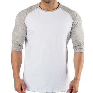T-shirt Henley à manches longues, camouflage personnalisé, en gros, grammage lourd, pour hommes, en coton pur/coton polyester. - Product Image 1