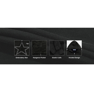 Custom Logo Distressed French Terry 100% Cotton Oversized Boxy Hoodies <b>Applique</b> Embroidery Patch Winter for Men - Product Image 5