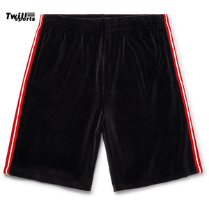 Summer High Vibes <b>Men's</b> Camouflage Pattern Canvas <b>Shorts</b> with <b>Red</b> Line Quick Dry Gym & Street Wear - Product Image 2