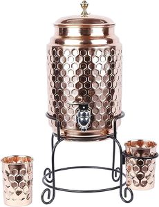 Luxury Glossy Finished Copper Water Container Anti-corrosion Coating Dishwasher Safe Gift Box Packaging for Kitchen Hotel - Product Image 2