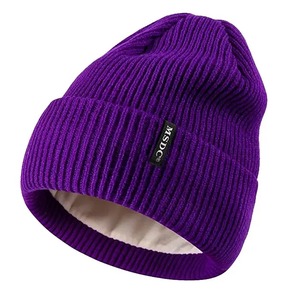 High Quality Wool Blend Solid Color Unisex Casual Winter Beanie Caps Knitted Jacquard - Product Image 2