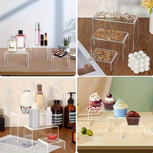 Présentoirs en acrylique multi-usages PS, supports à niveaux, tours à bijoux, organisateurs <span class=keywords><strong>de</strong></span> bureau transparents pour <span class=keywords><strong>maquillage</strong></span>, parfums, figurines et cosmétiques - Product Image 2