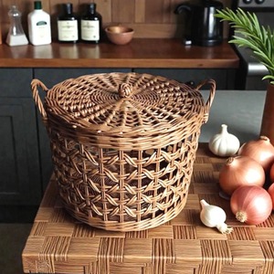 Panier en rotin tissé à motif croisé, paniers de rangement faits à la main, rotin naturel, moderne, multifonctionnel, fabriqué au Vietnam - Product Image 6