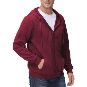 Sudadera con capucha para hombre con cremallera completa de proveedor al por mayor, Sudadera ligera de algodón bordada con estampado personalizado de mezcla de algodón básico, sudaderas con capucha para hombre - Product Image 4