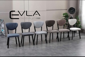 Cómoda Silla de comedor moderna, asiento tapizado con patas de metal resistentes, ideal para el hogar, varios colores, resistente - Product Image 6