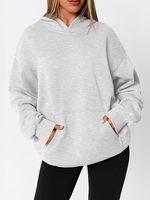 Sweater Hoodie Polos Berkualitas Tinggi 100% Katun untuk Pria dan Wanita Ukuran Besar dengan Bordir