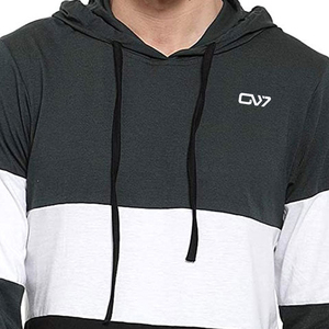 Sudadera con capucha y hombros descubiertos de algodón 100% para hombre al por mayor, con estampado de logotipo personalizado, forro polar térmico sólido para ropa de calle de invierno - Product Image 4