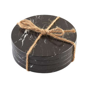 Handmade Wholesale decorative Natural wooden marble <b>coaster</b> wooden <b>coasters</b> white black wooden marble <b>coaster</b> - Product Image 6