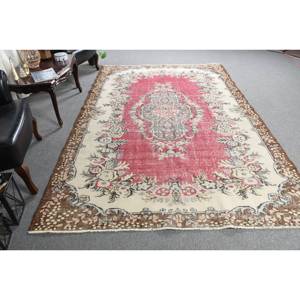 Alfombra clásica de lana rojo Beige de 6,2X10,2 pies estilo Kilim área grande rectángulo turco Patchwork 10mm látex para habitación de pasillo - Product Image 3