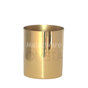 Venta al por mayor atractivo diseño hecho a mano de metal vela tarro de lata forma redonda dorado diseño múltiple vacío esmerilado vela tarro - Product Image 5