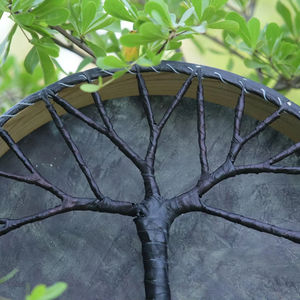 กลองชามานทำมือ |   กลองเฟรมโทนสีเข้ม |   การทำสมาธิ พิธีกรรม และเครื่องดนตรีบำบัดด้วยเสียง - Product Image 4