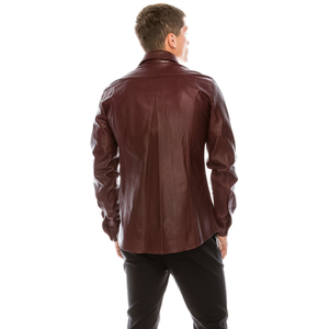 2025 Latest Fashion Breathable Leather <b>Shirts</b> for <b>Men</b> Custom Color Design with Comfortable <b>Long</b> <b>Sleeves</b> Wholesale - Product Image 4