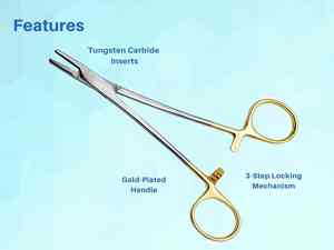 Premium German Mayo Hegar Needle Driver Ortho Dental Needle Holder Insertos de carburo de tungsteno Bloqueo de instrumentos quirúrgicos dentales - Product Image 4