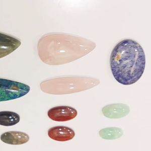 Piedras Preciosas Sueltas de Alta Calidad, Cabujones Planos, Medio Ovalados, Ágata Natural, Jaspe, Jade, Cristal, Lapislázuli, 20% de Descuento y Regalo - Product Image 4