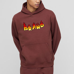 OEM เสื้อฮู้ดสวมหัวโอเวอร์ไซส์สำหรับผู้ชาย, เสื้อมีฮู้ดธรรมดาทรงหลวมโลโก้ออกแบบได้ตามต้องการ - Product Image 4