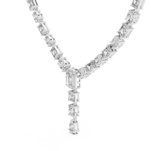 Collar con Colgante de Moissanita de Corte Mixto, Plata de Ley 925, Cadena de Cable Chapada en Rodio, Certificado GRA, Lujoso para Bodas - Product Image 2