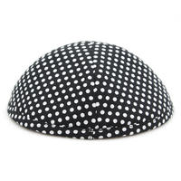 Kippah Personalizada con Diseño de Puntos Blancos y Negros, Gorro Judío de Algodón Puro con Cuello Redondo, Accesorio Étnico Moderno