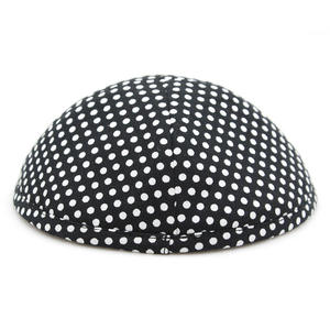 Kippa personnalisée 2025, noire et blanche à pois, en pur coton, col rond, chapeau juif, accessoire ethnique tendance - Product Image 3