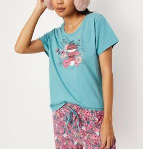 Camiseta de Mujer con Estampado Personalizado, Ajustada, Elástica, de Punto Acanalado, Básica, de Manga Corta, Color Sólido, Ropa Femenina - Product Image 3