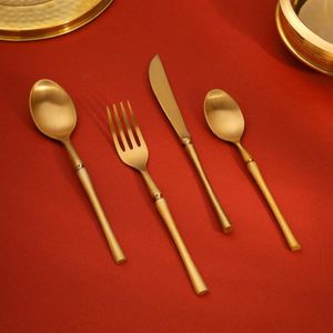 Juego de cubiertos de acero inoxidable de primera calidad con diseño de mango minimalista para un uso diario simple, elegante y práctico - Product Image 3