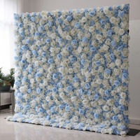 Backdrop Dinding Bunga Pernikahan Dengan Stand, Latar Foto Floral 8ft X 8ft, Panel Bunga Imitasi untuk Acara Pernikahan, Dekorasi Kustom