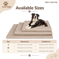 Matelas pour chien Yangyangpet en tissu aspect daim beige rectangulaire en mousse à mémoire de forme haute densité